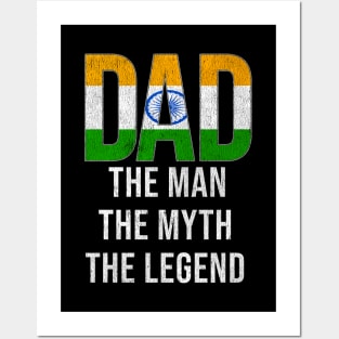 Indian Dad The Man The Myth The Legend - Gift for Indian Dad With Roots From Indian Posters and Art